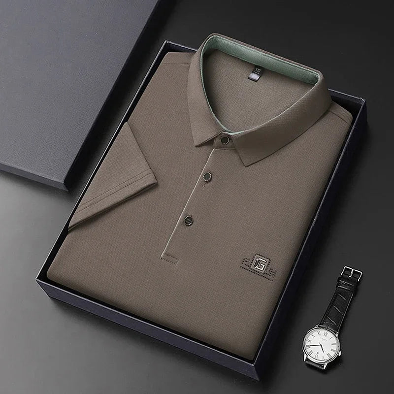 Chemise polo homme manches courtes élégante et respirante