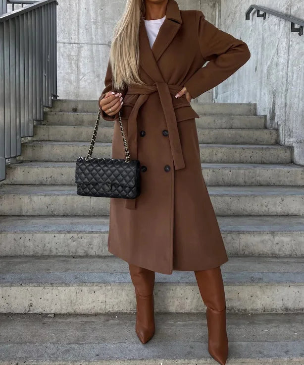 Trench-Classique pour Femme – Élégance Intemporelle & Manches Longues