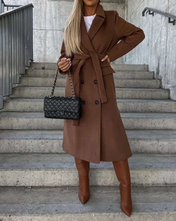 Trench-Classique pour Femme – Élégance Intemporelle & Manches Longues