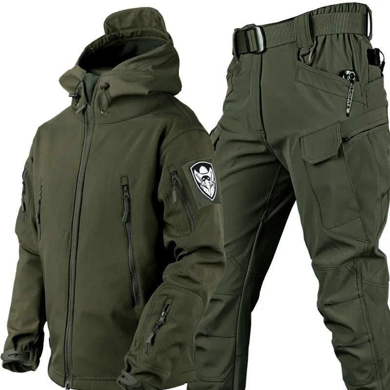 Ensemble Homme Polyvalente Coupe-Vent avec Doublure Polaire et Zip