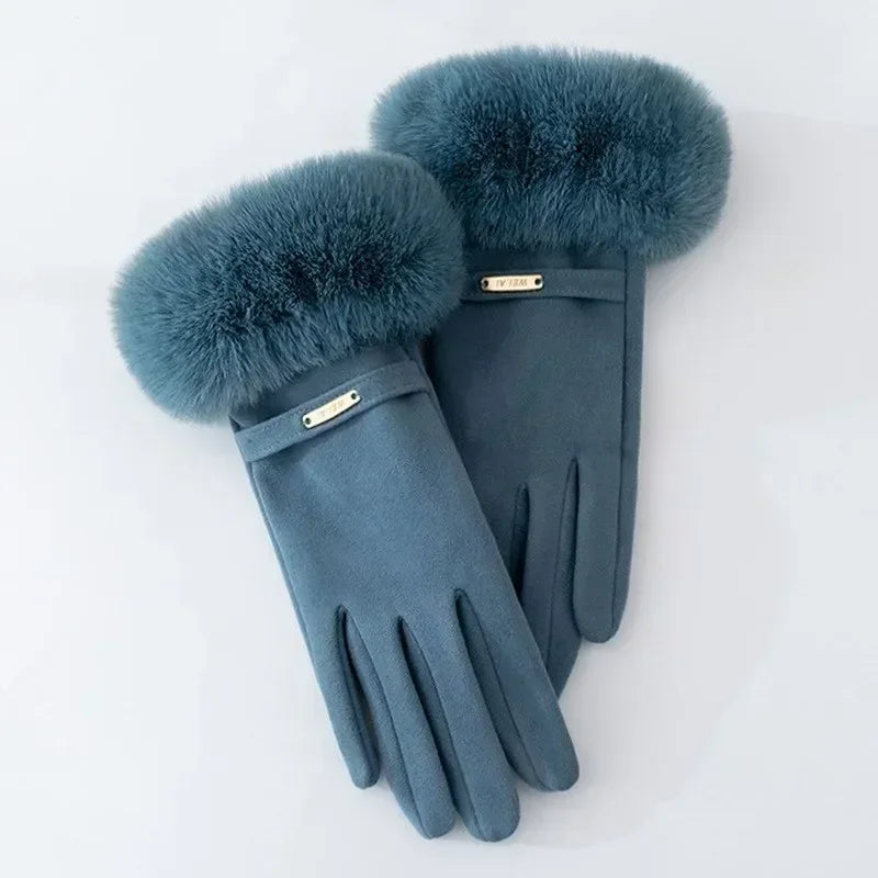 Gants en Fourrure Synthétique – Chaleur & Élégance Hivernale