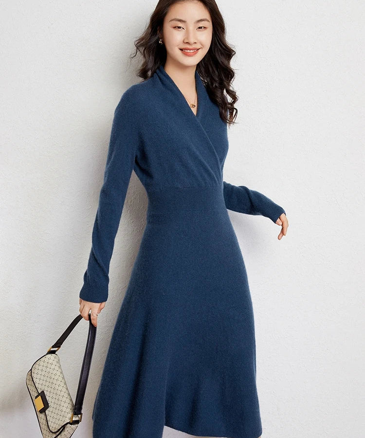Robe portefeuille en cachemire ultra-doux