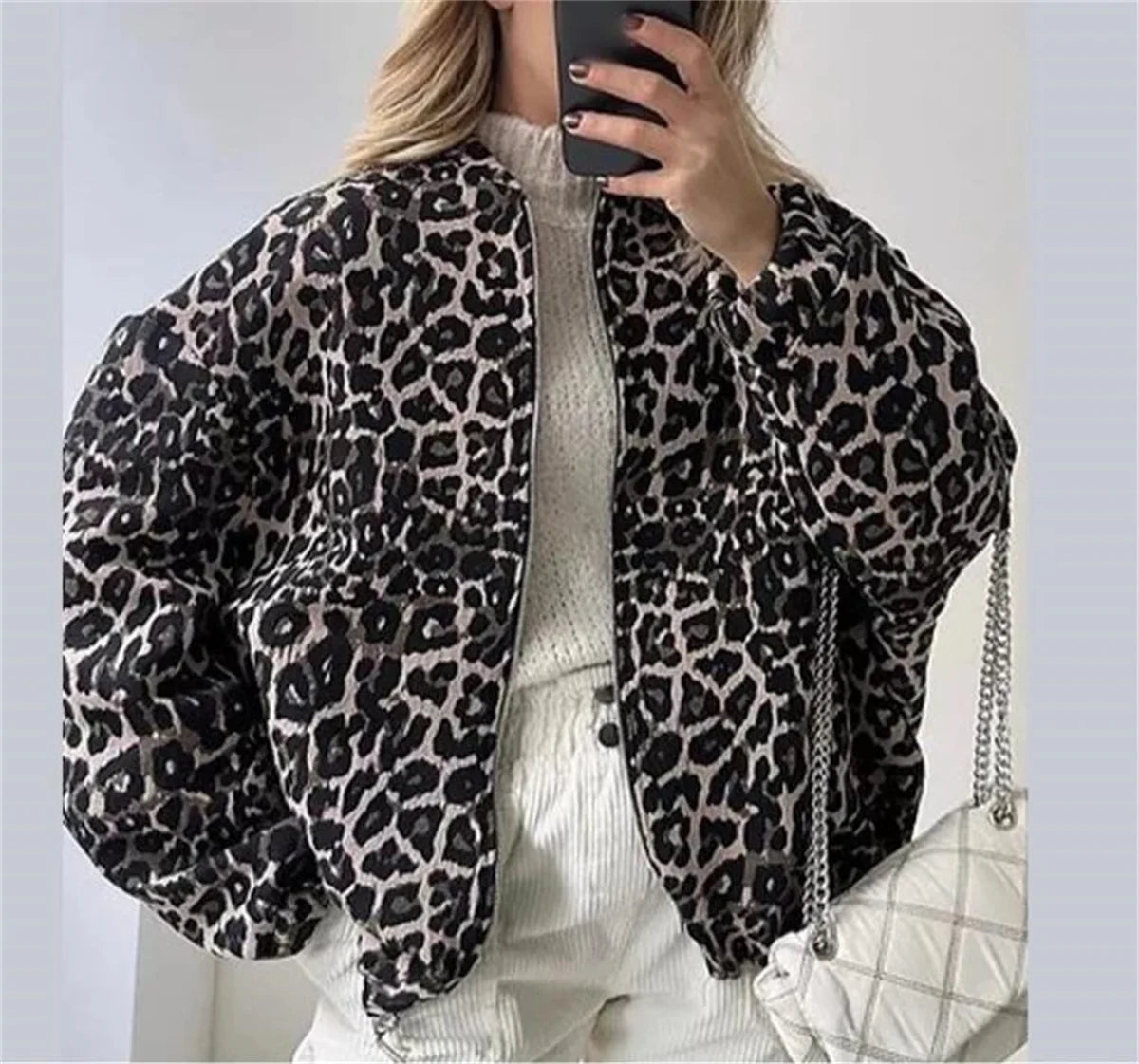 Bombers Femme à Imprimé Léopard Audacieux