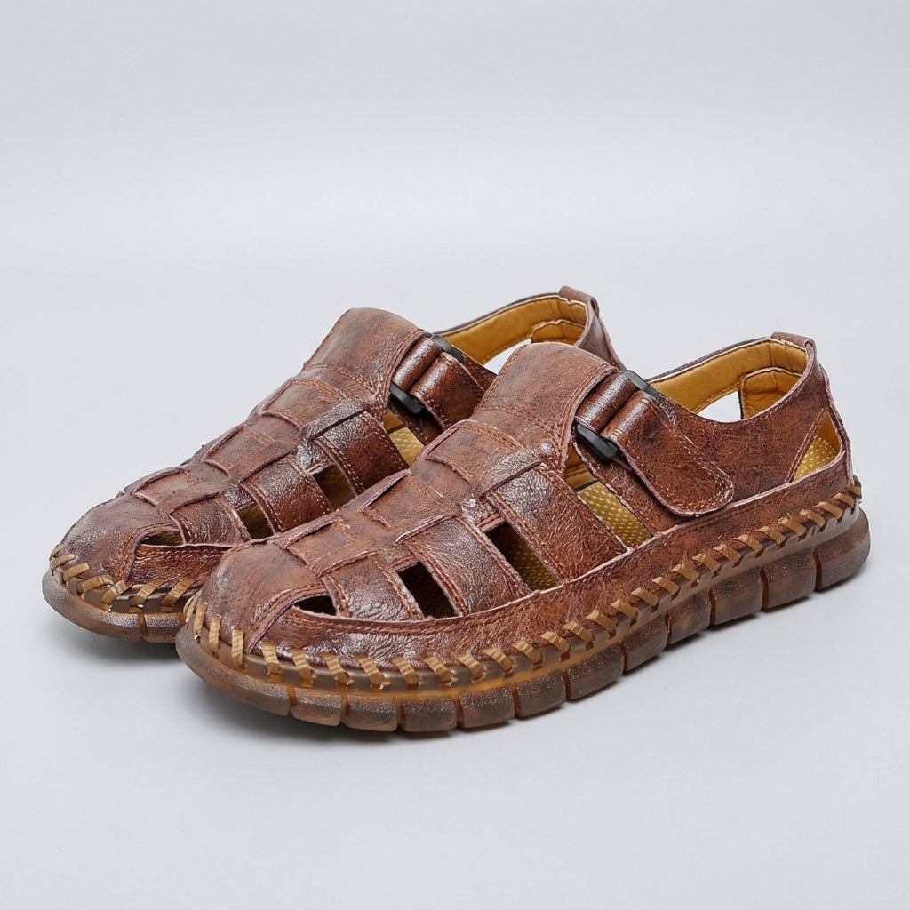 Sandales Ajourées – Bout Semi-Fermé, Bride Ajustable, Pour le Quotidien Estival