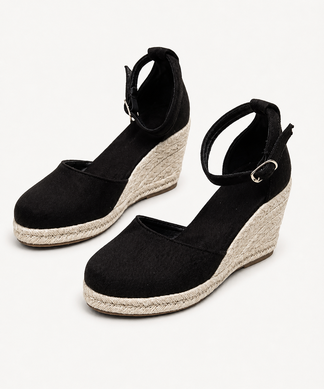 Sandales compensées femme – Bride à la cheville, bout fermé, élégance estivale