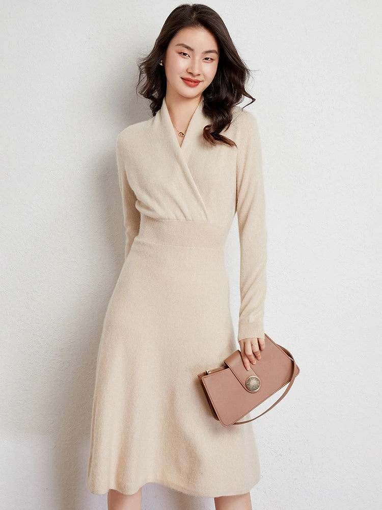 Robe portefeuille en cachemire ultra-doux