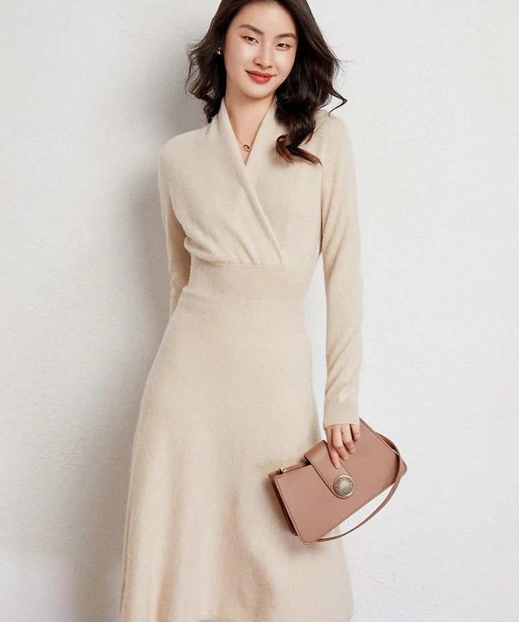 Robe portefeuille en cachemire ultra-doux