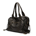 Sac à Main Femme en Cuir Noir avec Poches Zippées – Élégance Fonctionnelle
