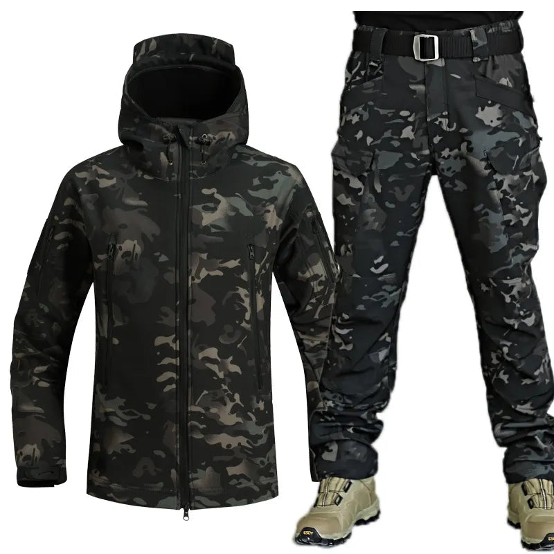 Ensemble Homme Polyvalente Coupe-Vent avec Doublure Polaire et Zip