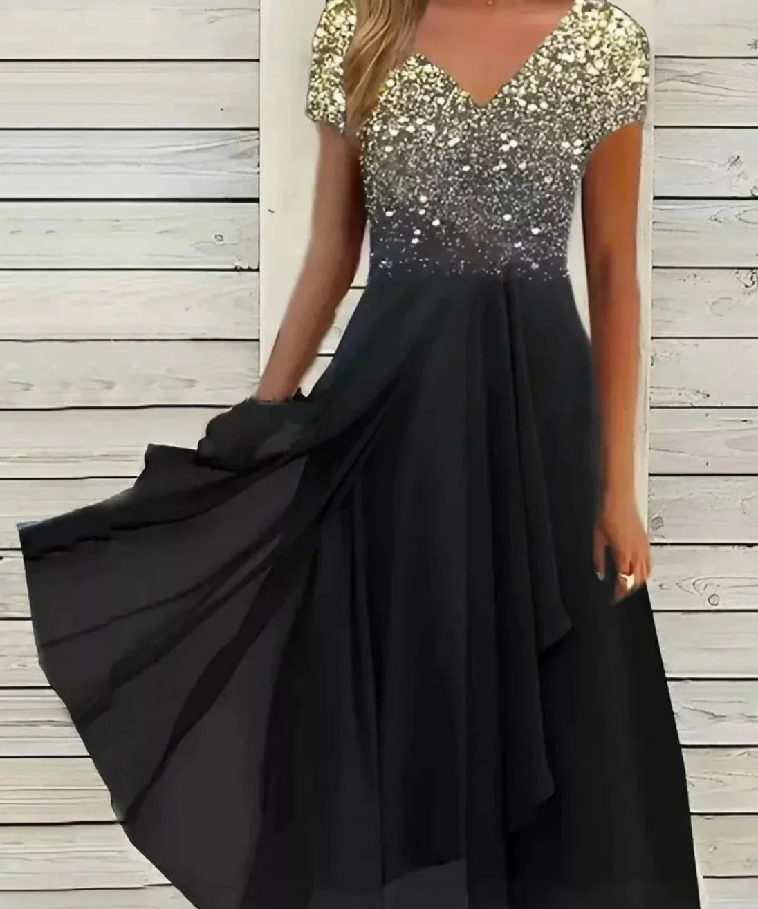 Robe de soirée maxi à paillettes pour femme, idéale pour mariages et cérémonies