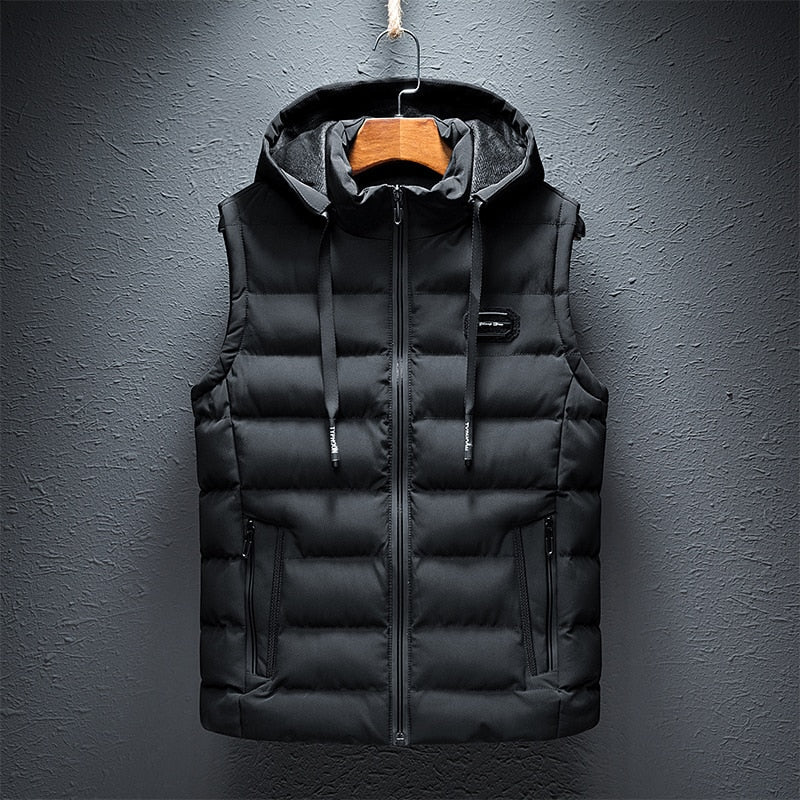 Gilet à Capuche Sportif Doublé et Confortable Mi-Saison