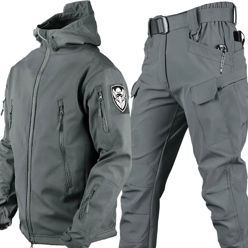 Ensemble Homme Polyvalente Coupe-Vent avec Doublure Polaire et Zip