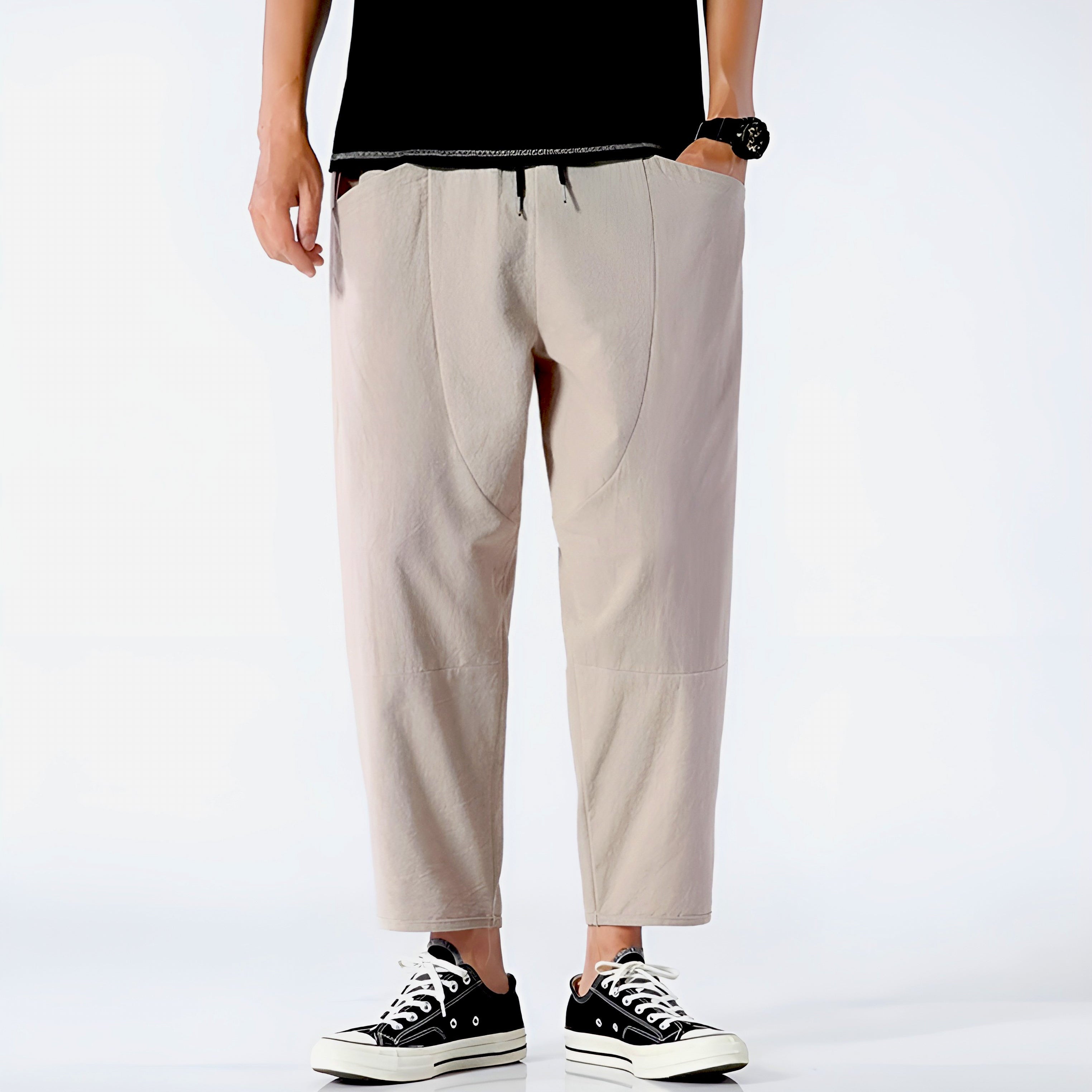 Pantalon Croppé en Coton