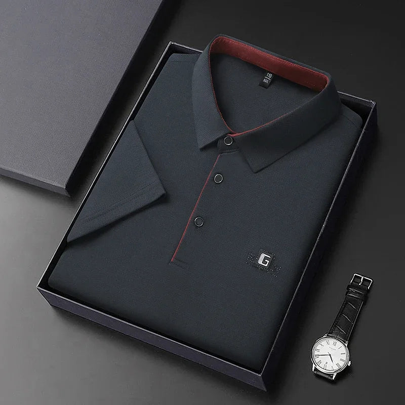 Chemise polo homme manches courtes élégante et respirante
