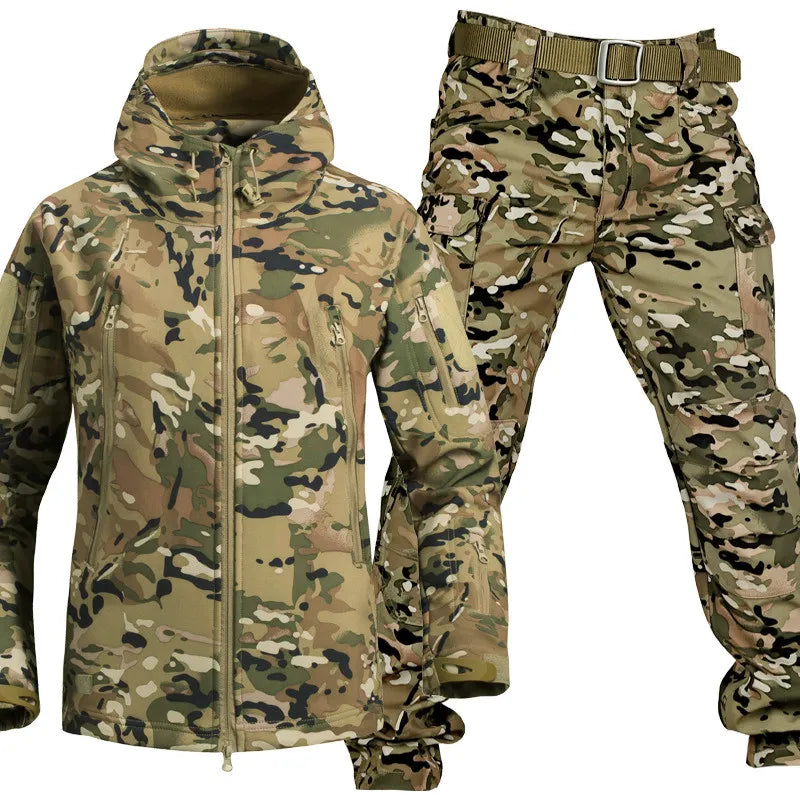 Ensemble Homme Polyvalente Coupe-Vent avec Doublure Polaire et Zip