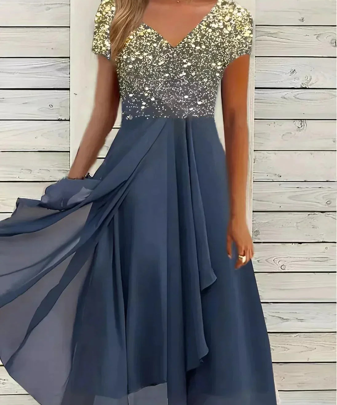 Robe de soirée maxi à paillettes pour femme, idéale pour mariages et cérémonies