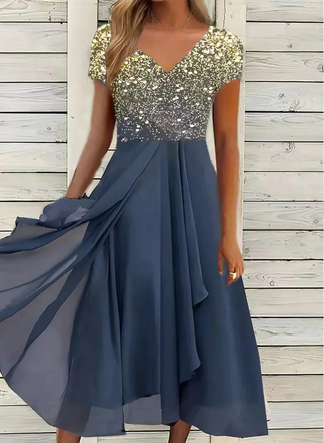 Robe de soirée maxi à paillettes pour femme, idéale pour mariages et cérémonies