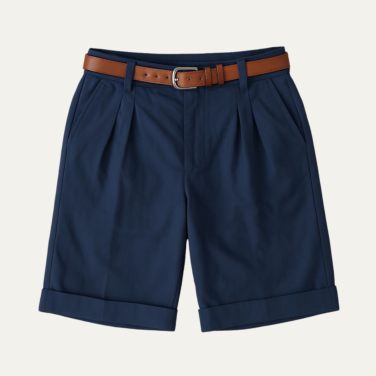 Short Homme à Pinces – Taille Structurée, Revers Soignés, Pour le Quotidien et les Loisirs