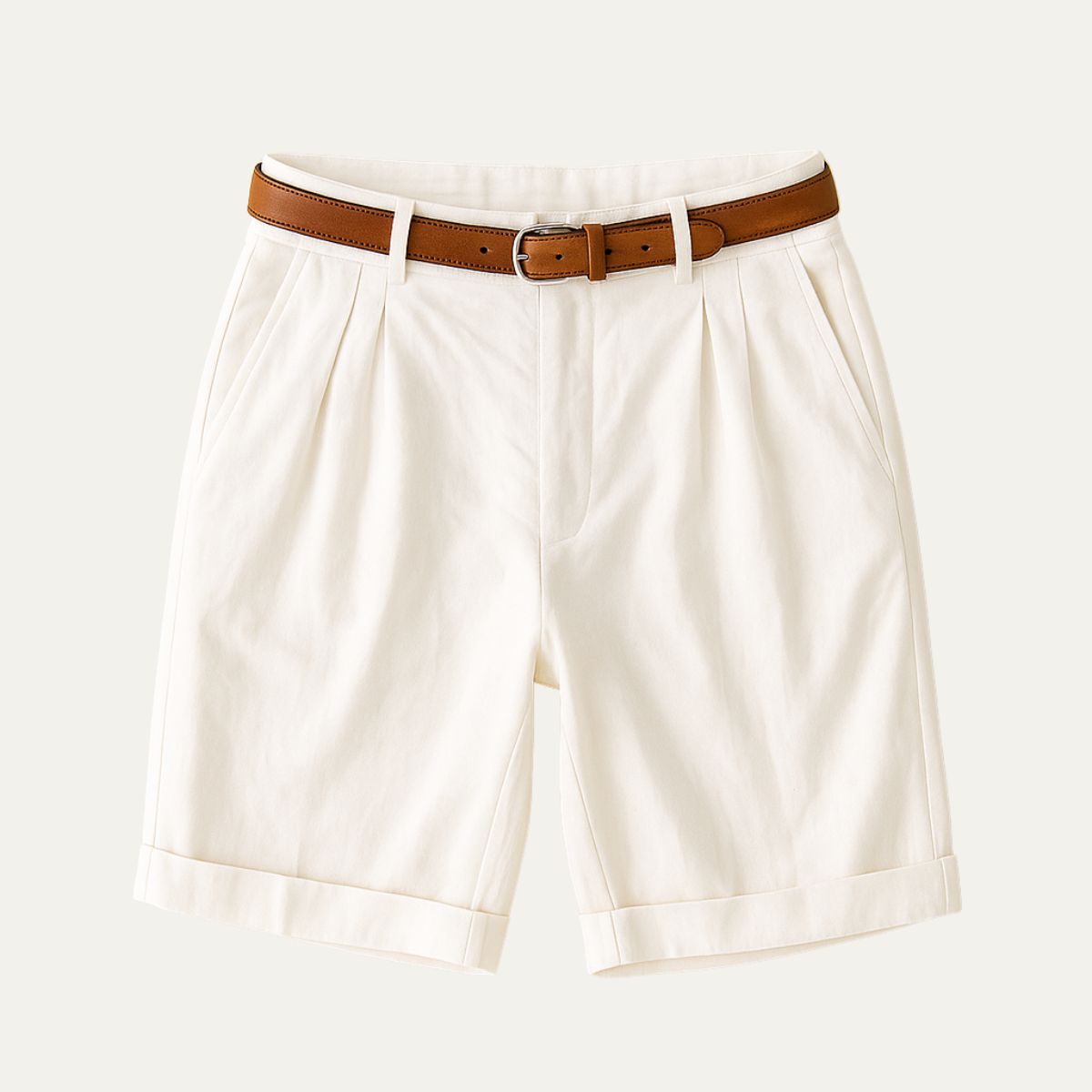 Short Homme à Pinces – Taille Structurée, Revers Soignés, Pour le Quotidien et les Loisirs