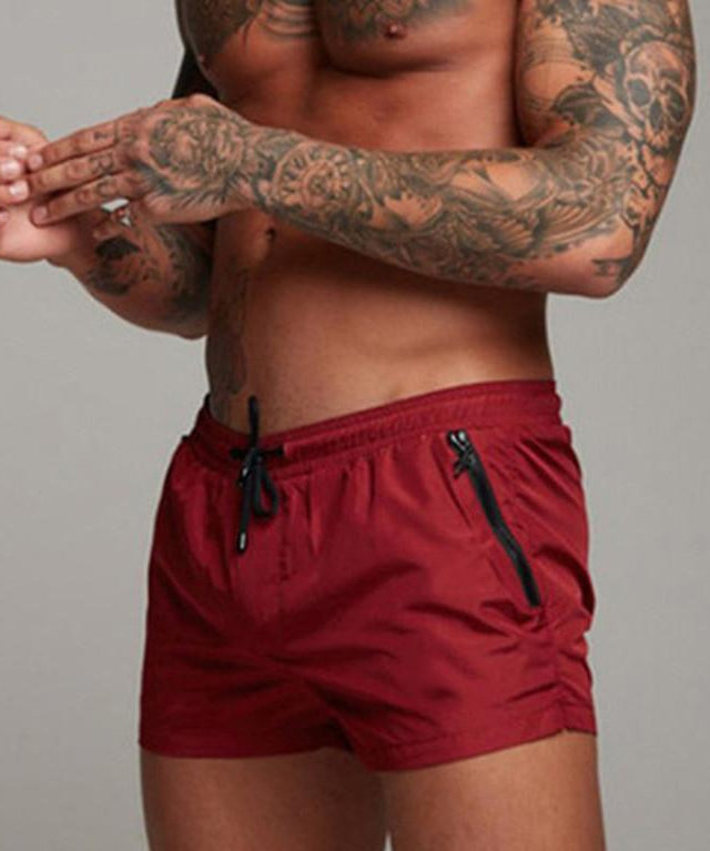 Short de bain avec filet – Taille ajustable, poches zippées, pour plage et piscine