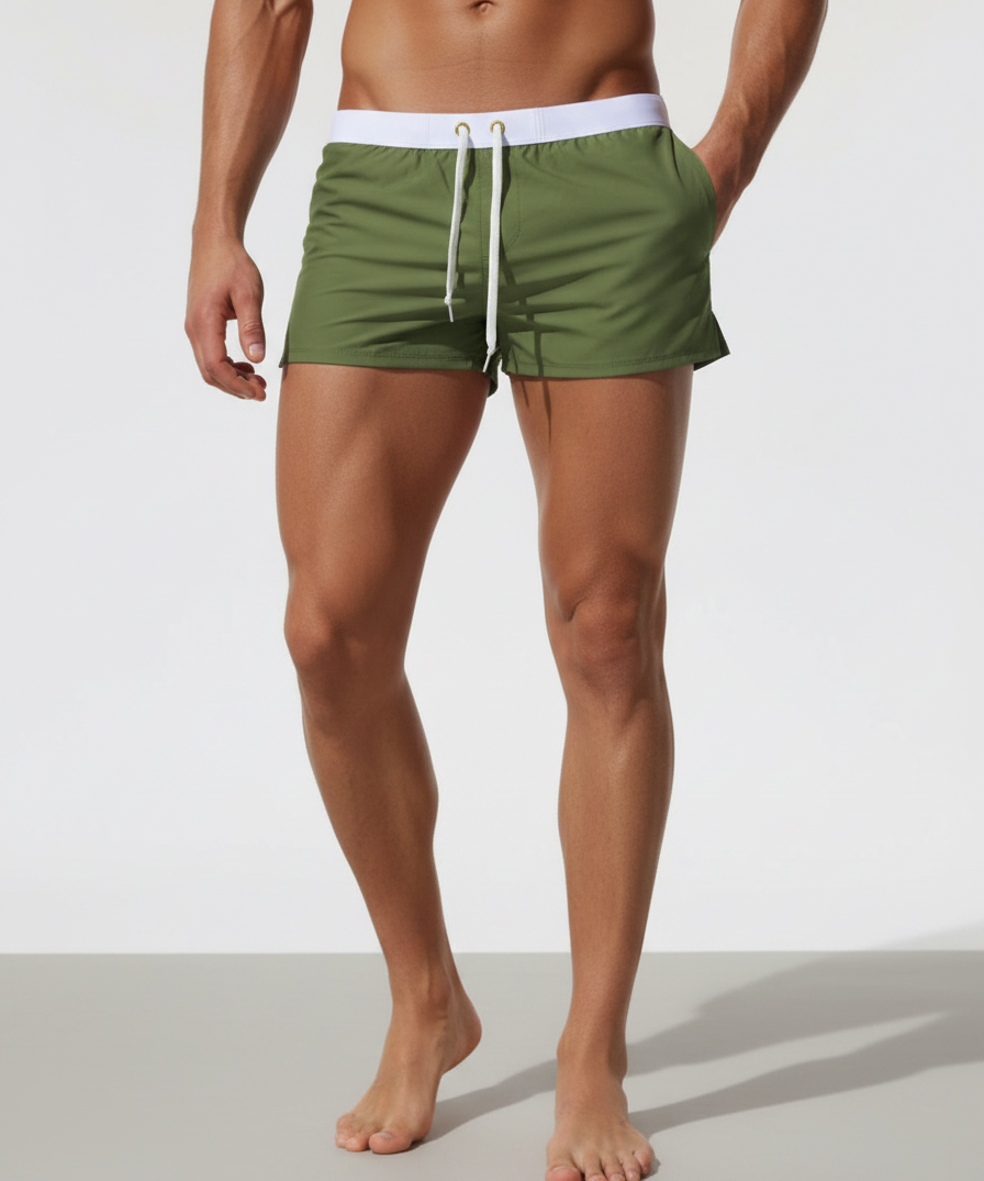 Short de plage pour homme – Séchage rapide, poches arrière, style estival