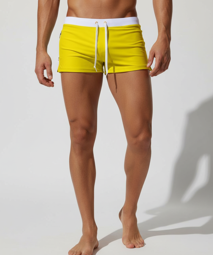 Short de plage pour homme – Séchage rapide, poches arrière, style estival