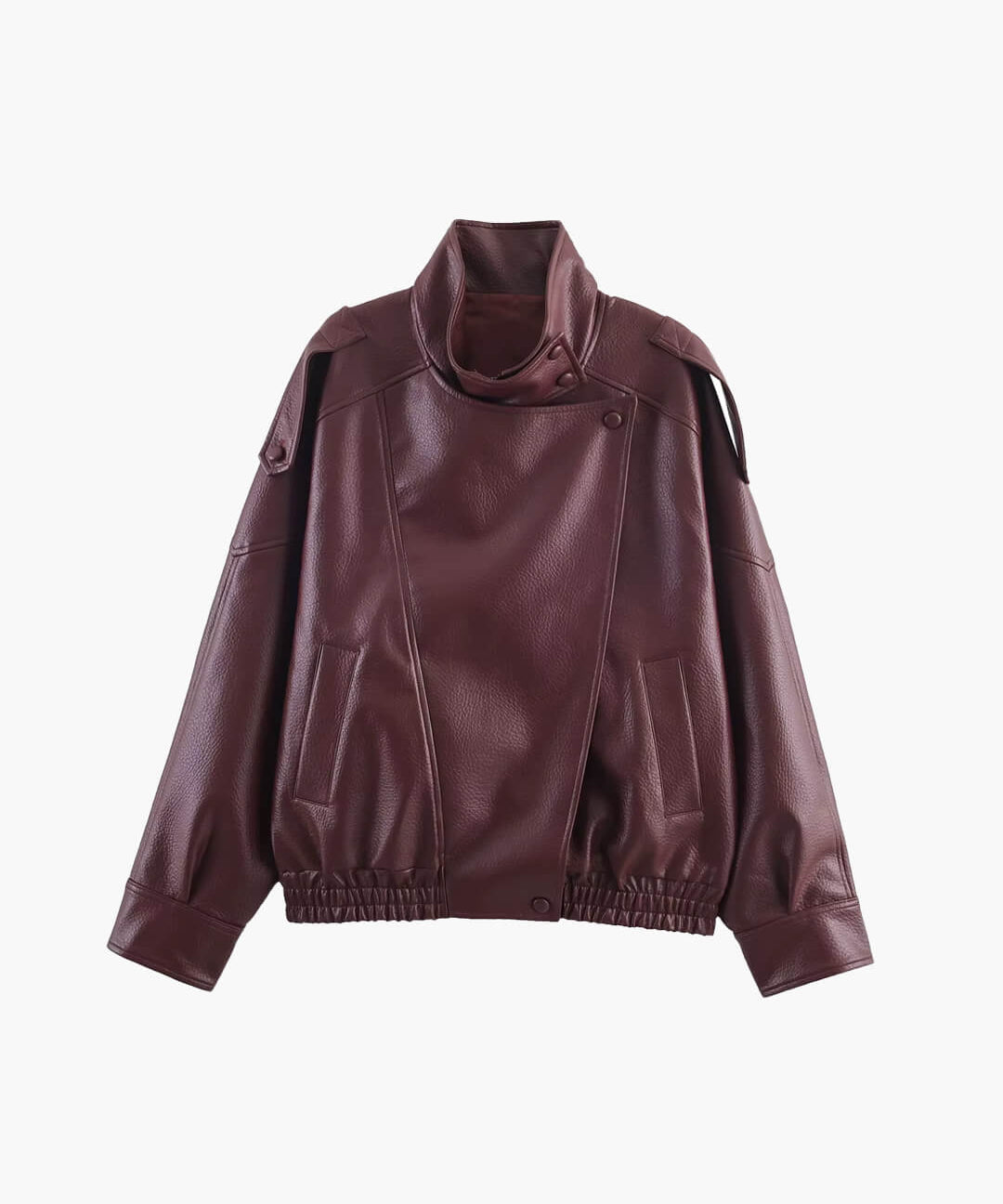 Veste en Cuir Asymétrique