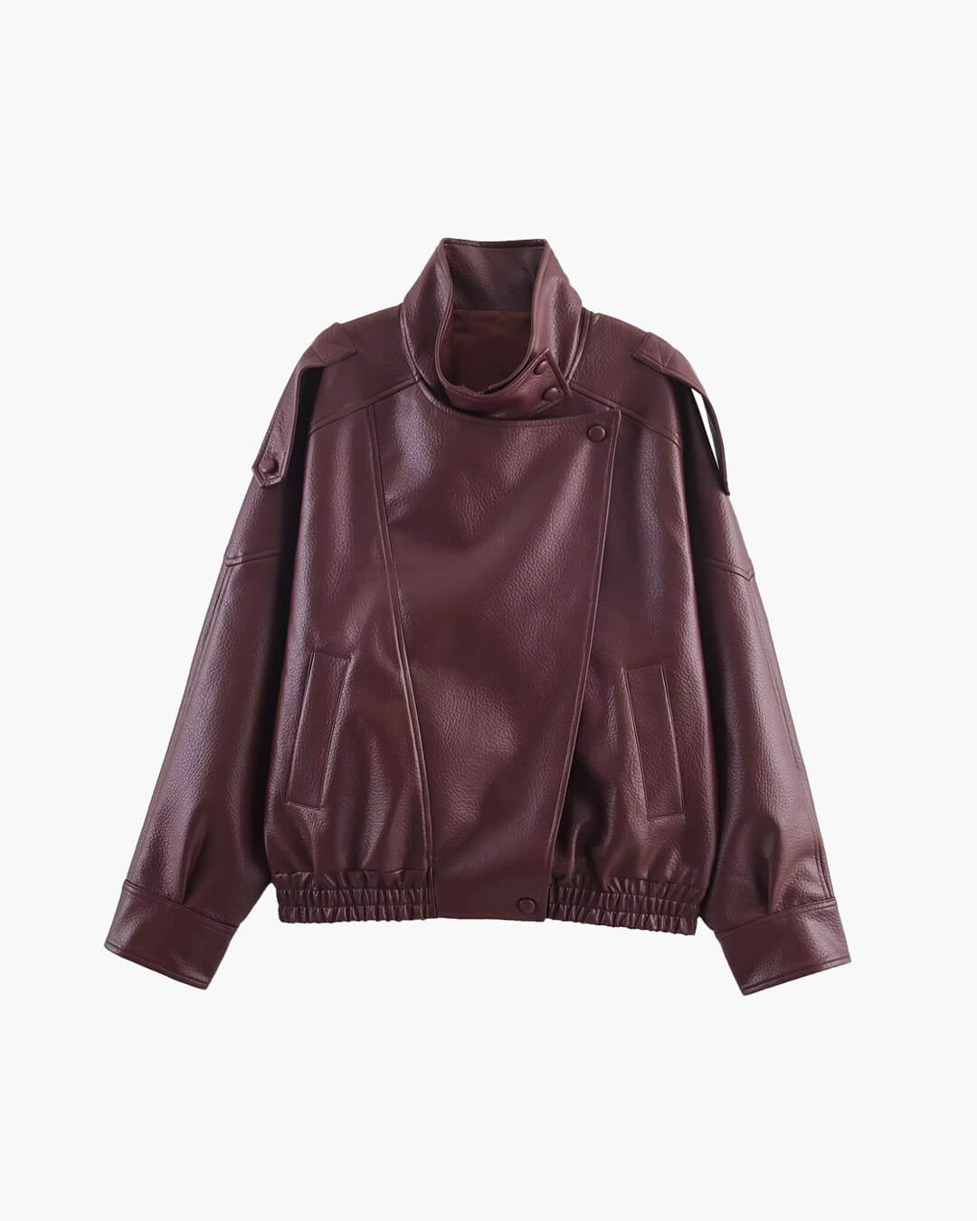Veste en Cuir Asymétrique