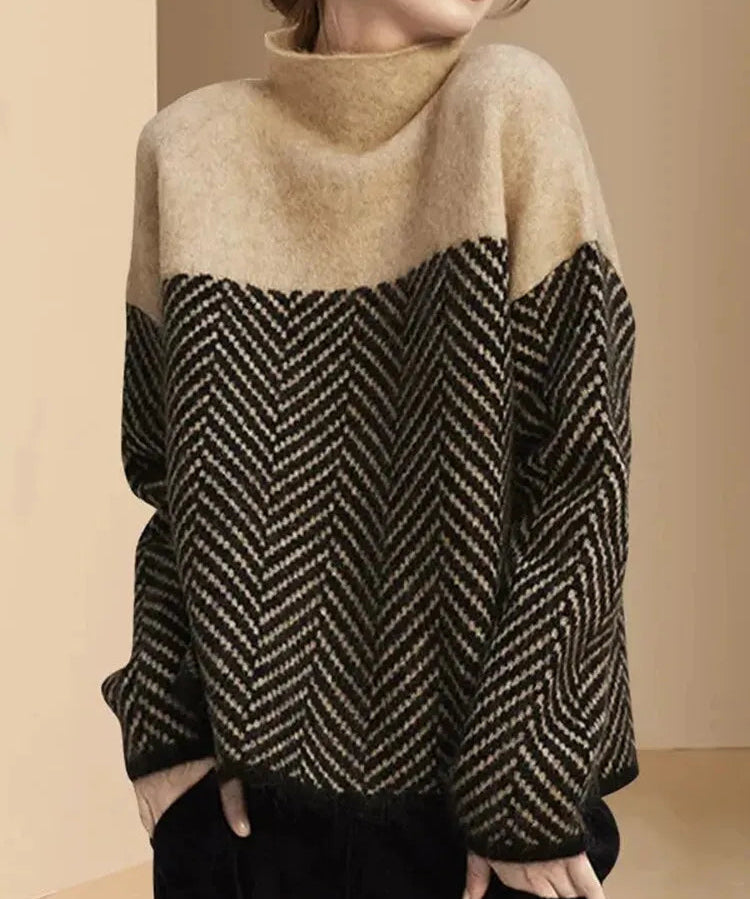Pull femme à col montant doux et confortable