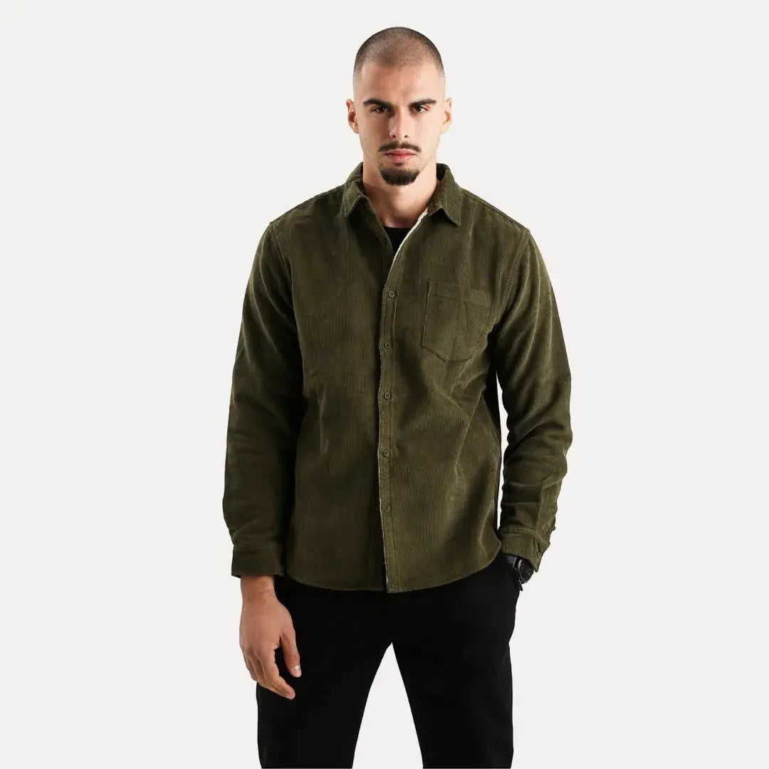Chemise à Manches Longues en Velours Côtelé
