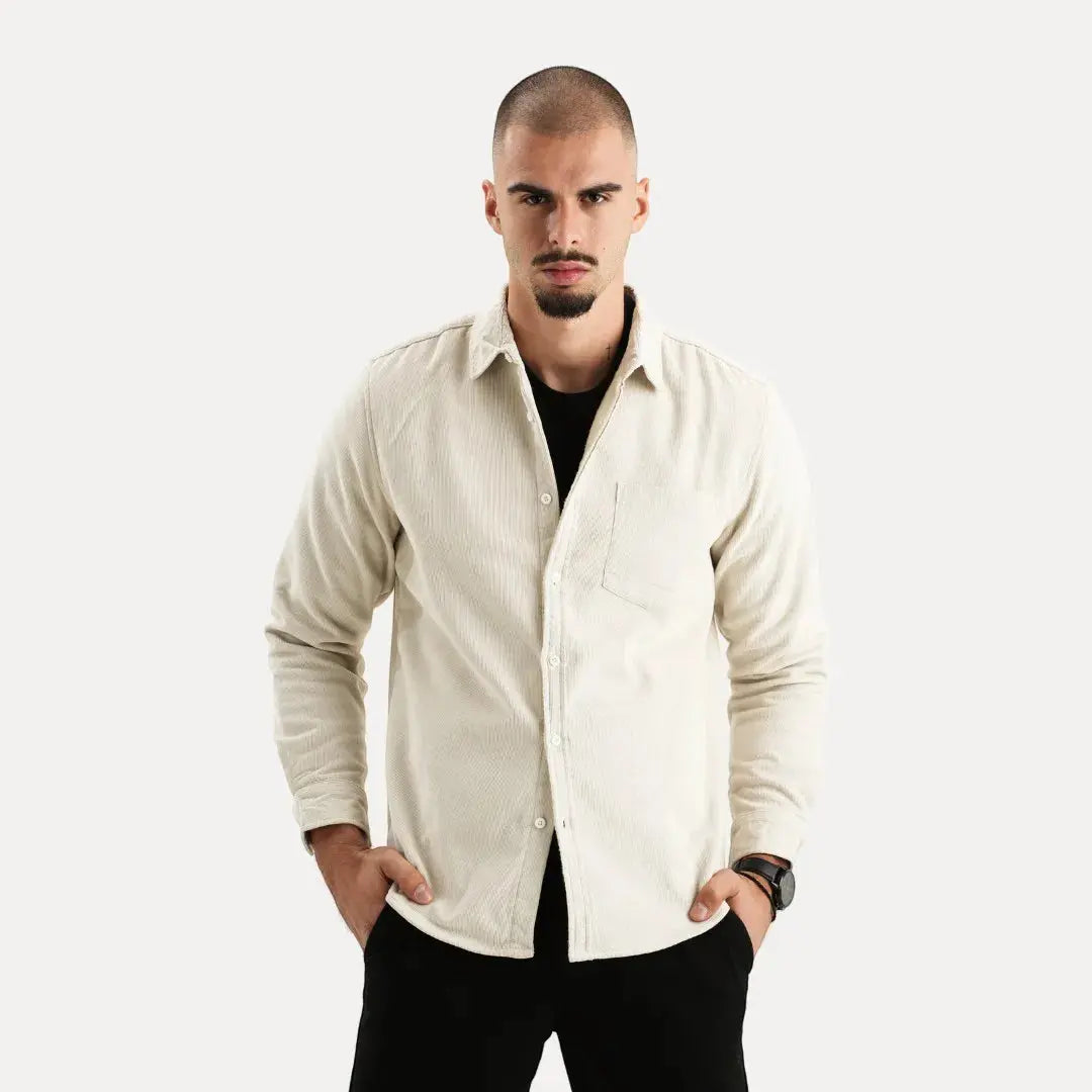 Chemise à Manches Longues en Velours Côtelé