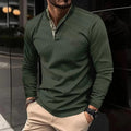 Chemise Henley homme à manches longues col montant