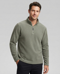 Sweat-shirt homme en polaire – Col montant, demi-zip, manches longues, polyvalent