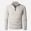 Pull - Col Haut en Mélange Filé & Demi-Fermeture Ajustable