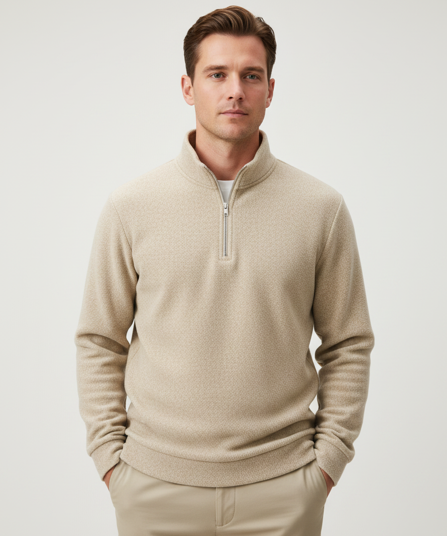 Sweat homme – Col montant, coupe classique, style quotidien automne-hiver