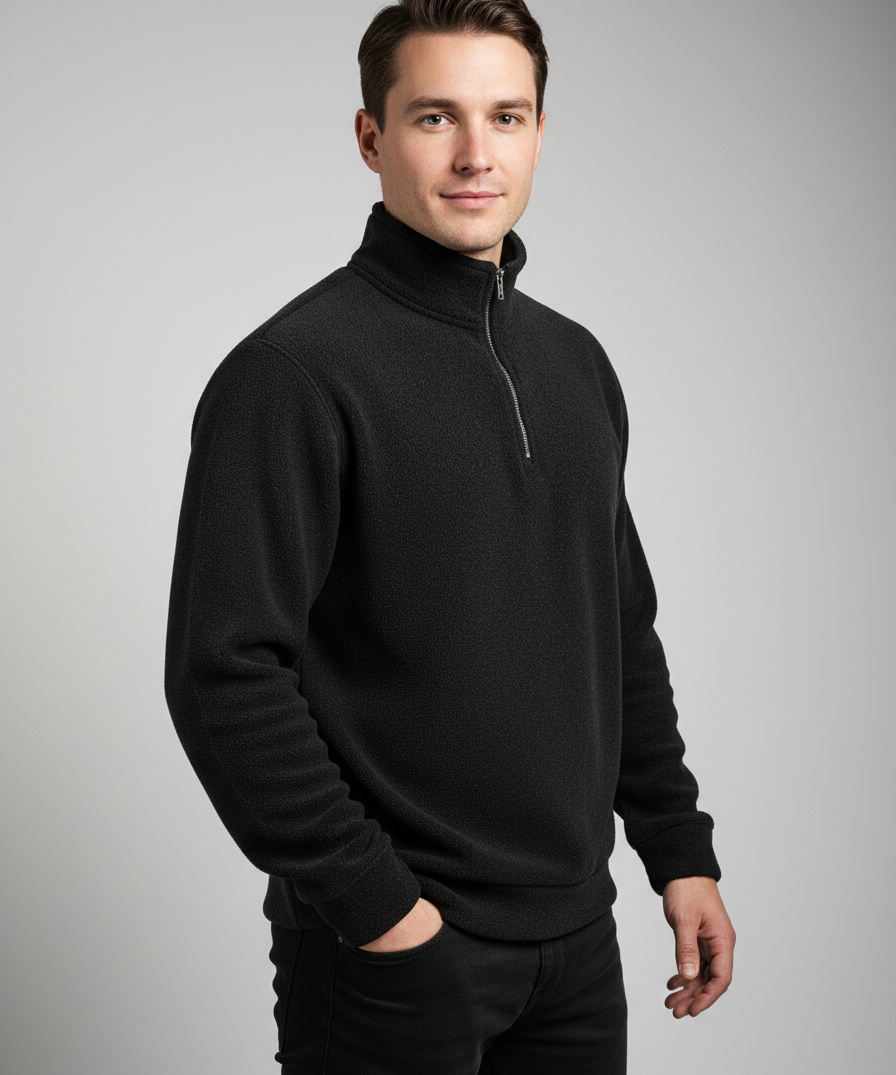 Sweat homme – Col montant, coupe classique, style quotidien automne-hiver