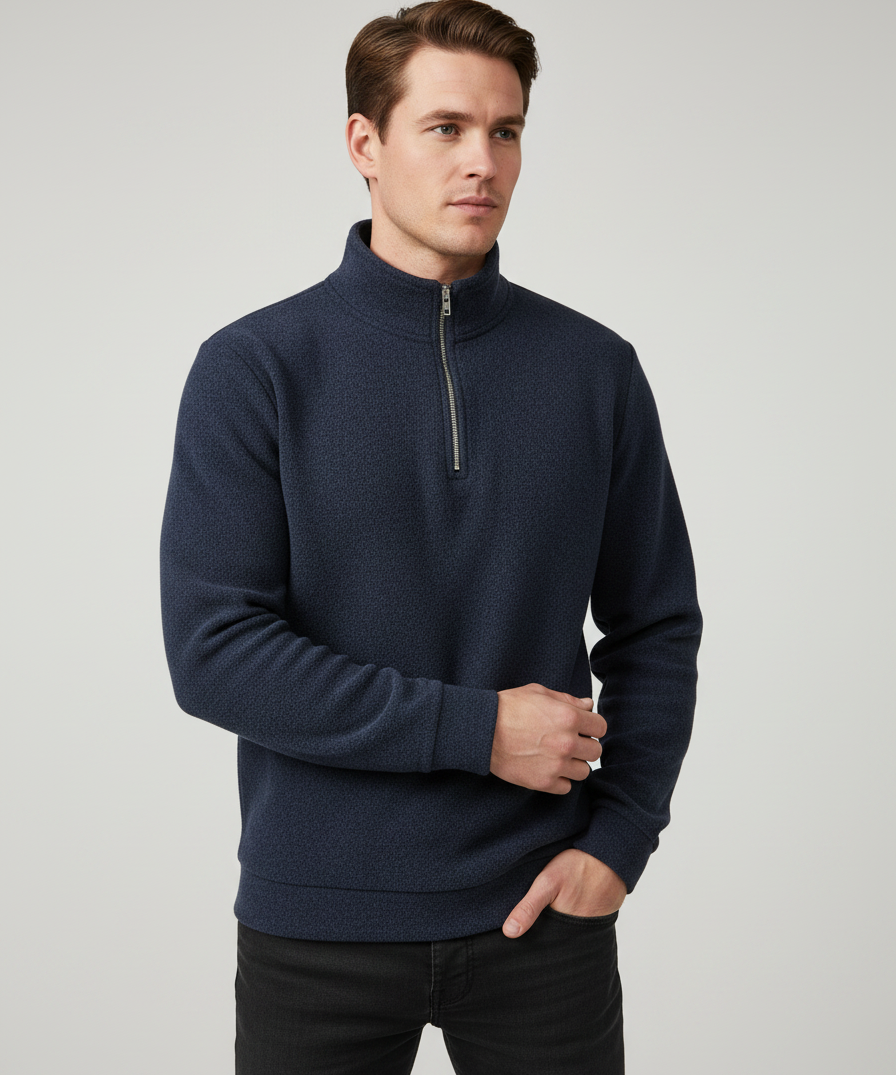 Sweat homme – Col montant, coupe classique, style quotidien automne-hiver