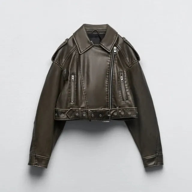 Veste Biker Courte Moderne pour Femmes