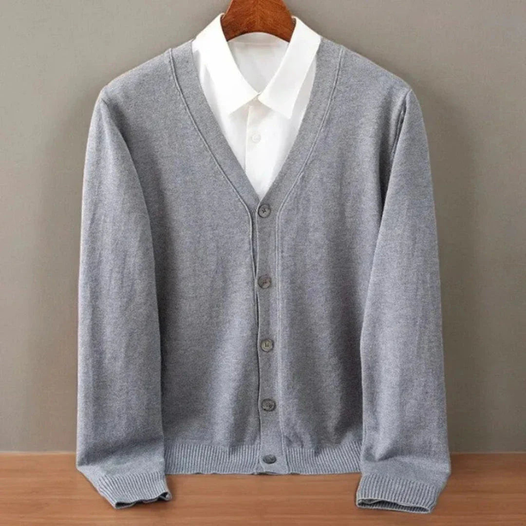 Cardigan Homme Grosse Maille – Gilet Tricoté Chaud col V, Vêtement Automne