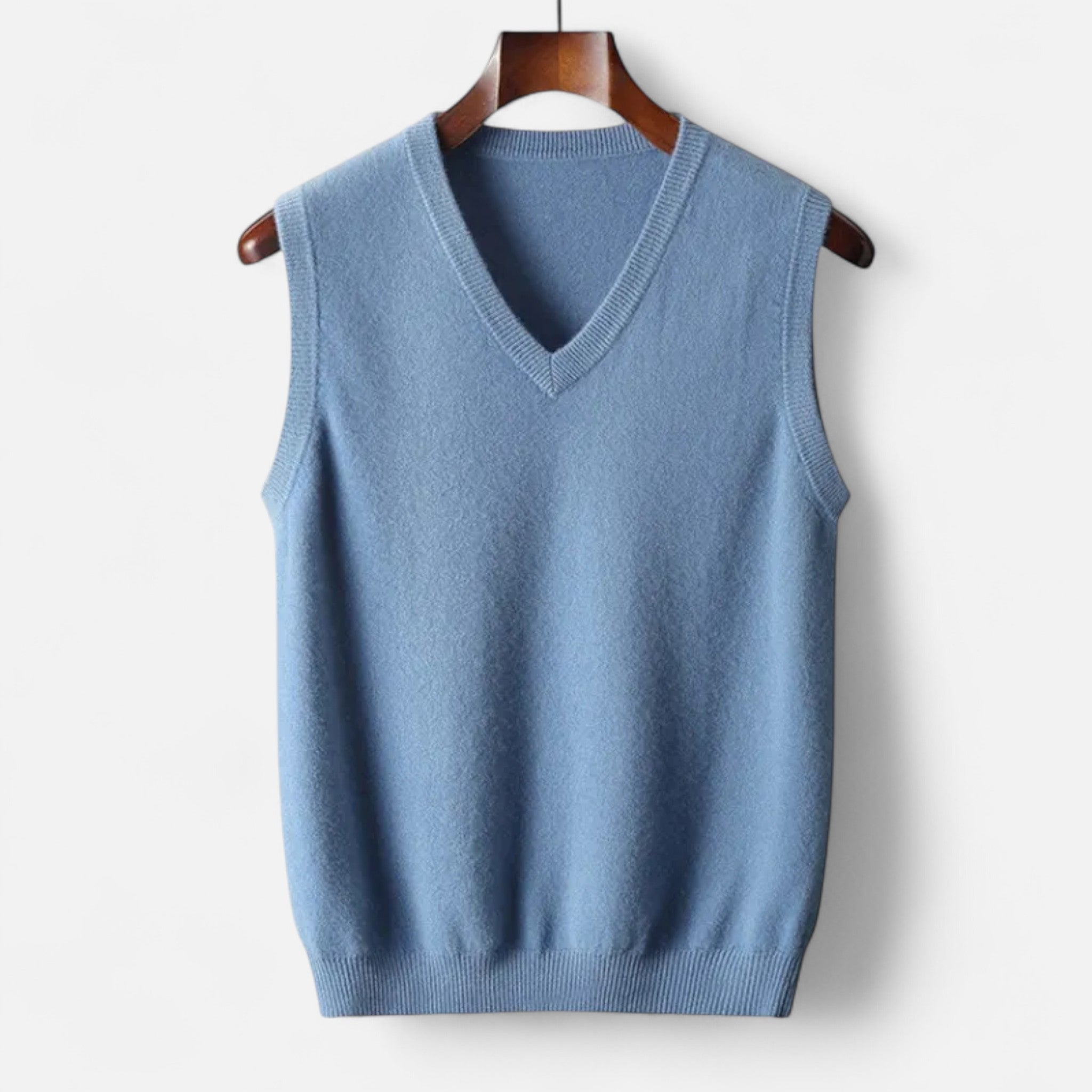 Gilet laine mérinos col V