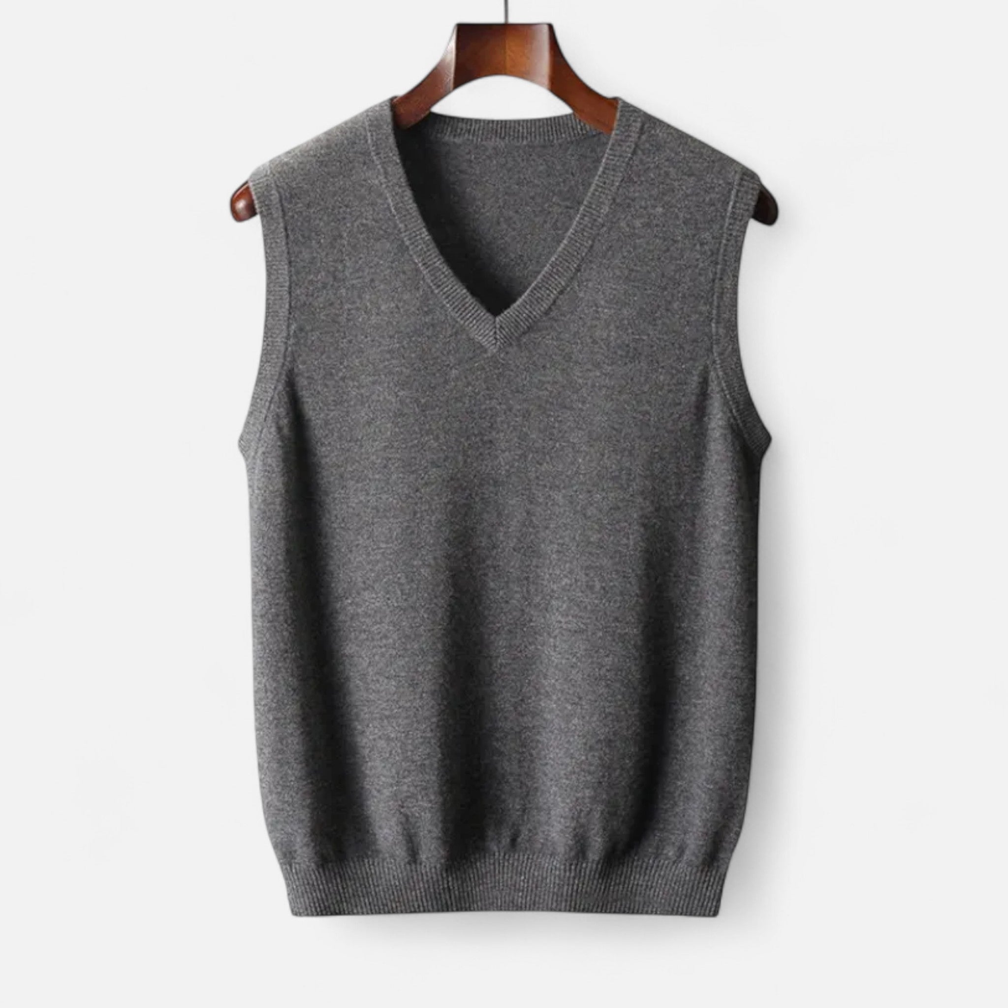 Gilet laine mérinos col V