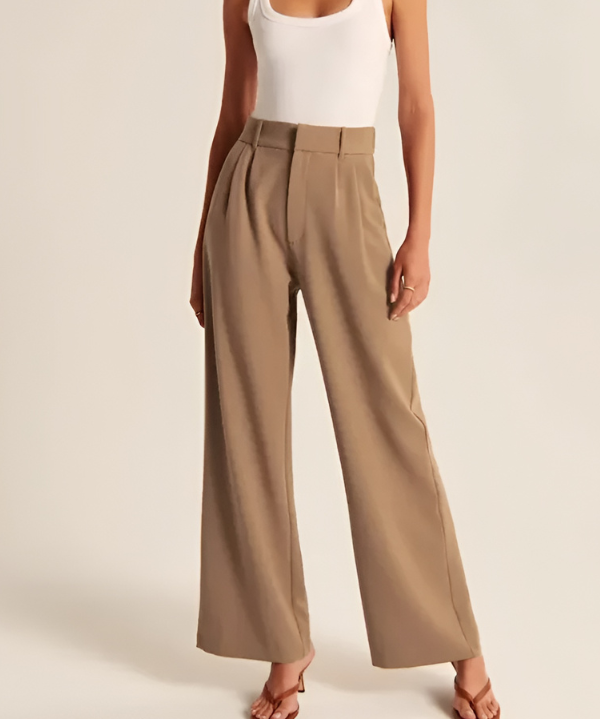 Pantalon à jambes larges et plis – élégance à chaque pas
