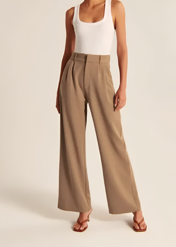 Pantalon à jambes larges et plis – élégance à chaque pas