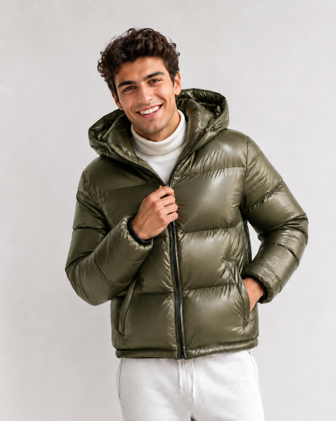 Veste Doudoune Homme – Coupe ample, capuche ajustable, pour l'hiver quotidien