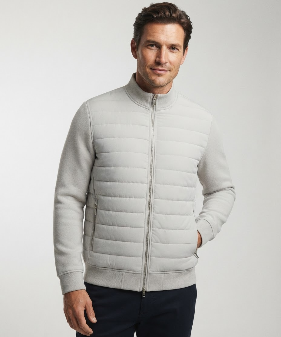 Veste hybride homme – Devant matelassé, Coupe régulière, Automne et hiver