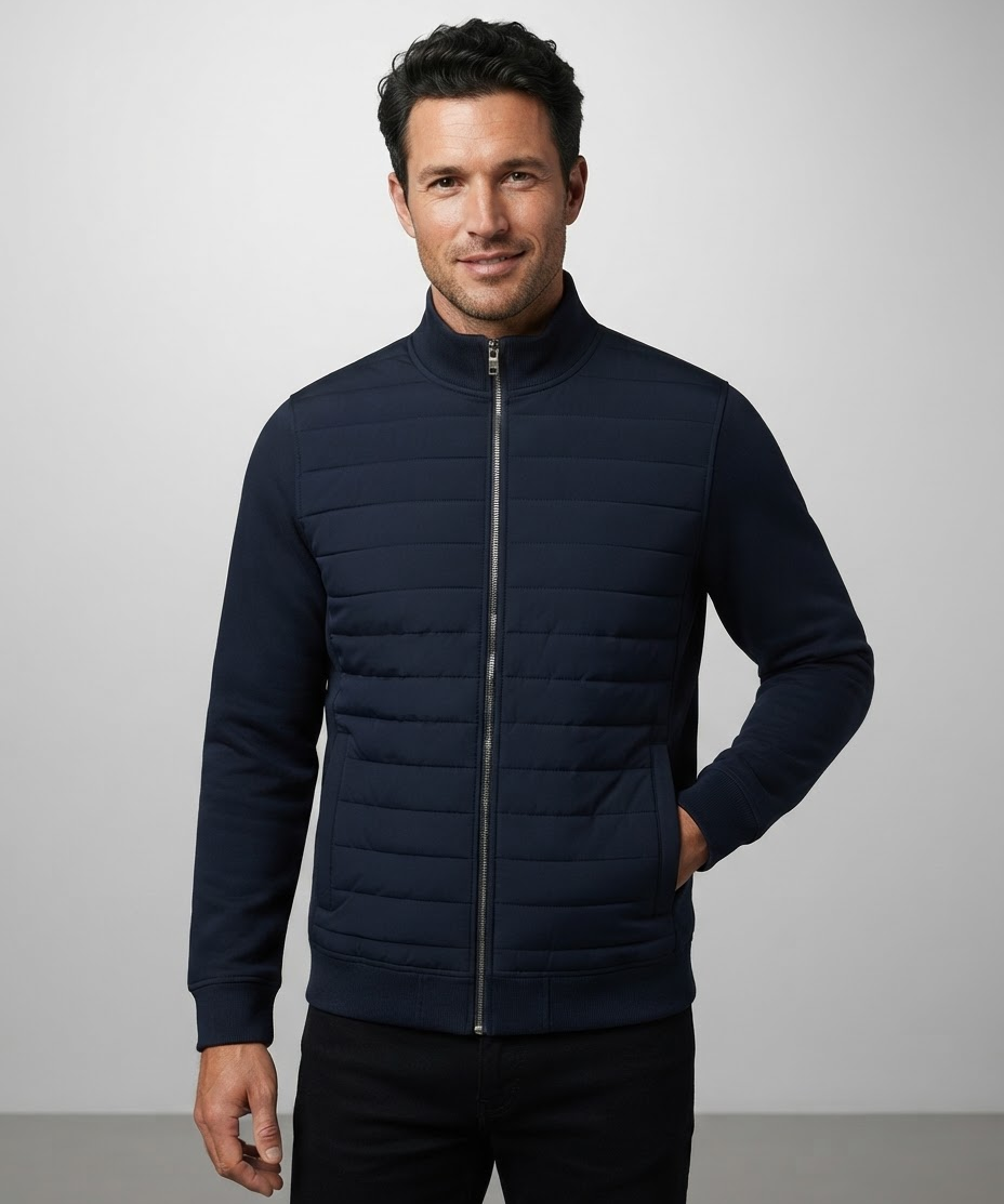Veste hybride homme – Devant matelassé, Coupe régulière, Automne et hiver