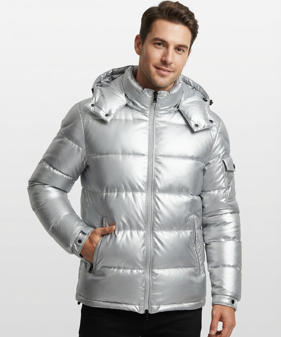 Doudoune Homme en Duvet de Canard – Capuche, Coupe Décontractée, Usage Quotidien Hiver