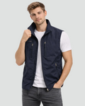 Veste Sans Manches Homme – Col Montant Poches Zippées Pour Activités Extérieures