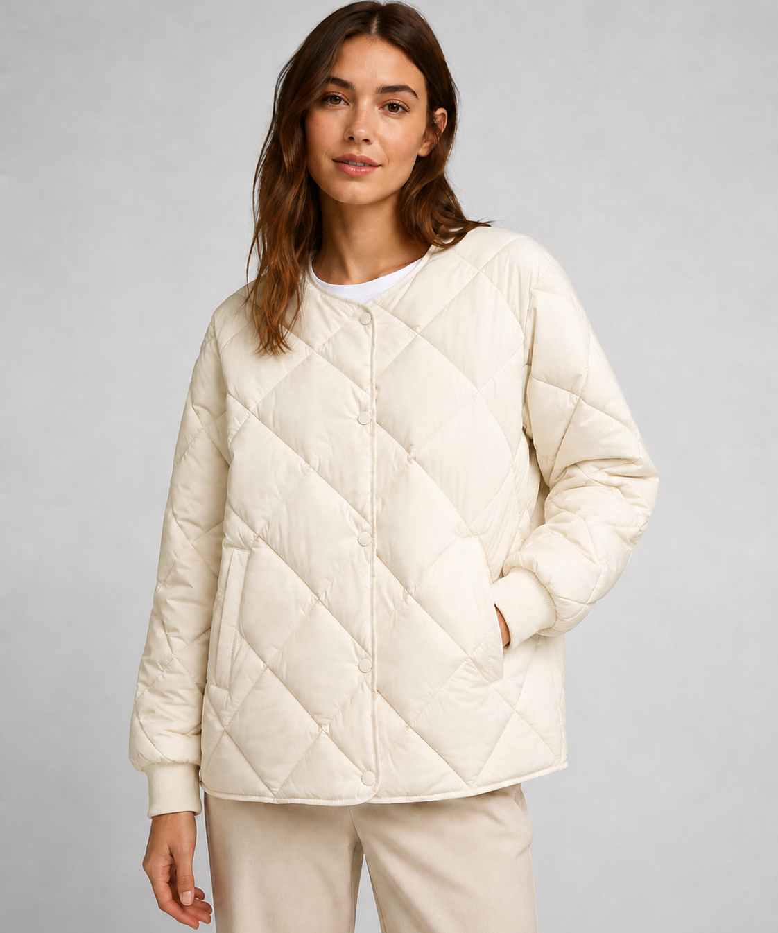 Veste courte femme – Duvet, coupe matelassée légère, style décontracté hiver