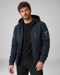 Veste d'hiver homme – Doublure chaude, capuche réglable, 3 poches zippées